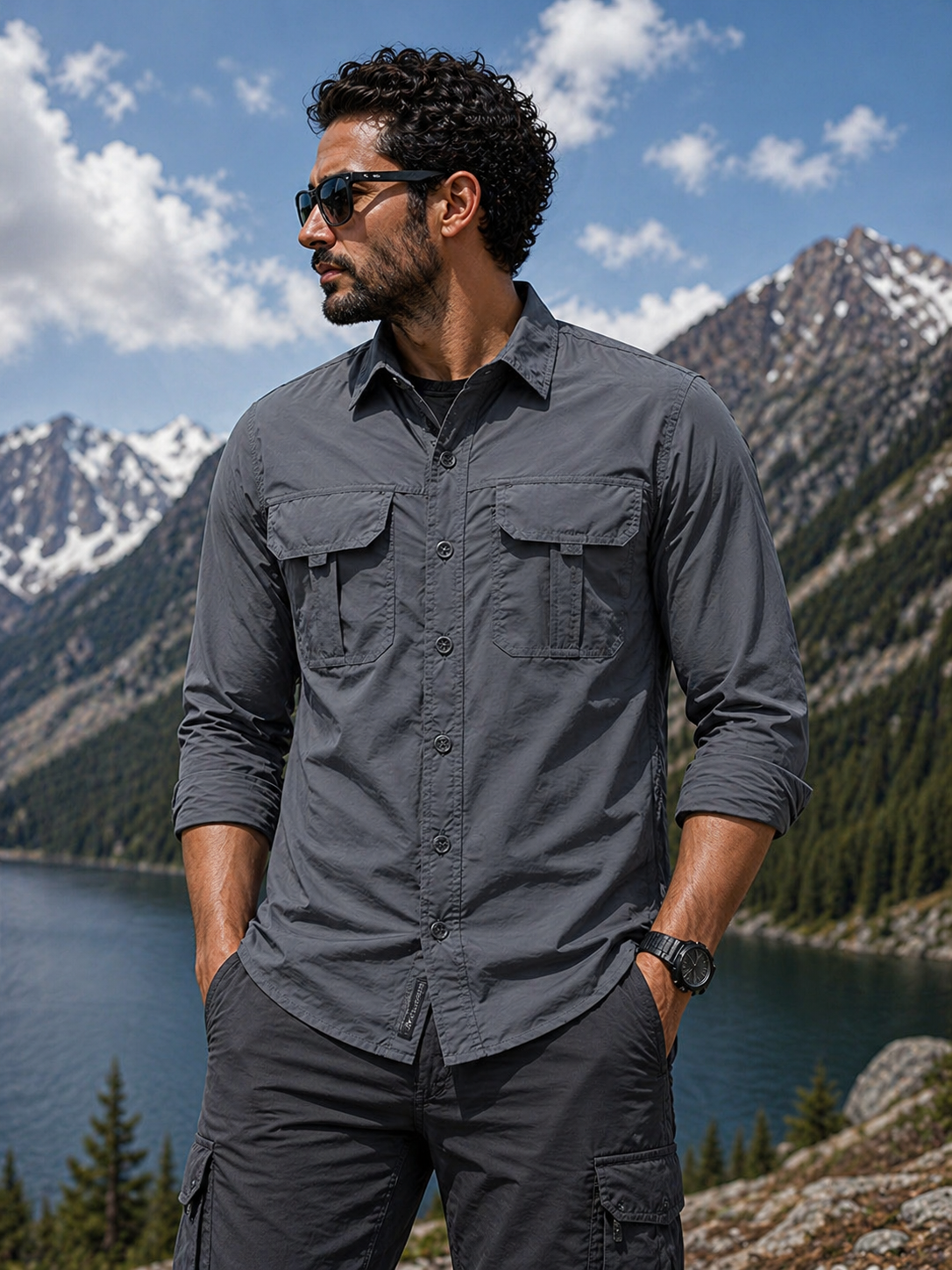 Nylon-stretch quick-dry technical shirt built to wick sweat in hot weather