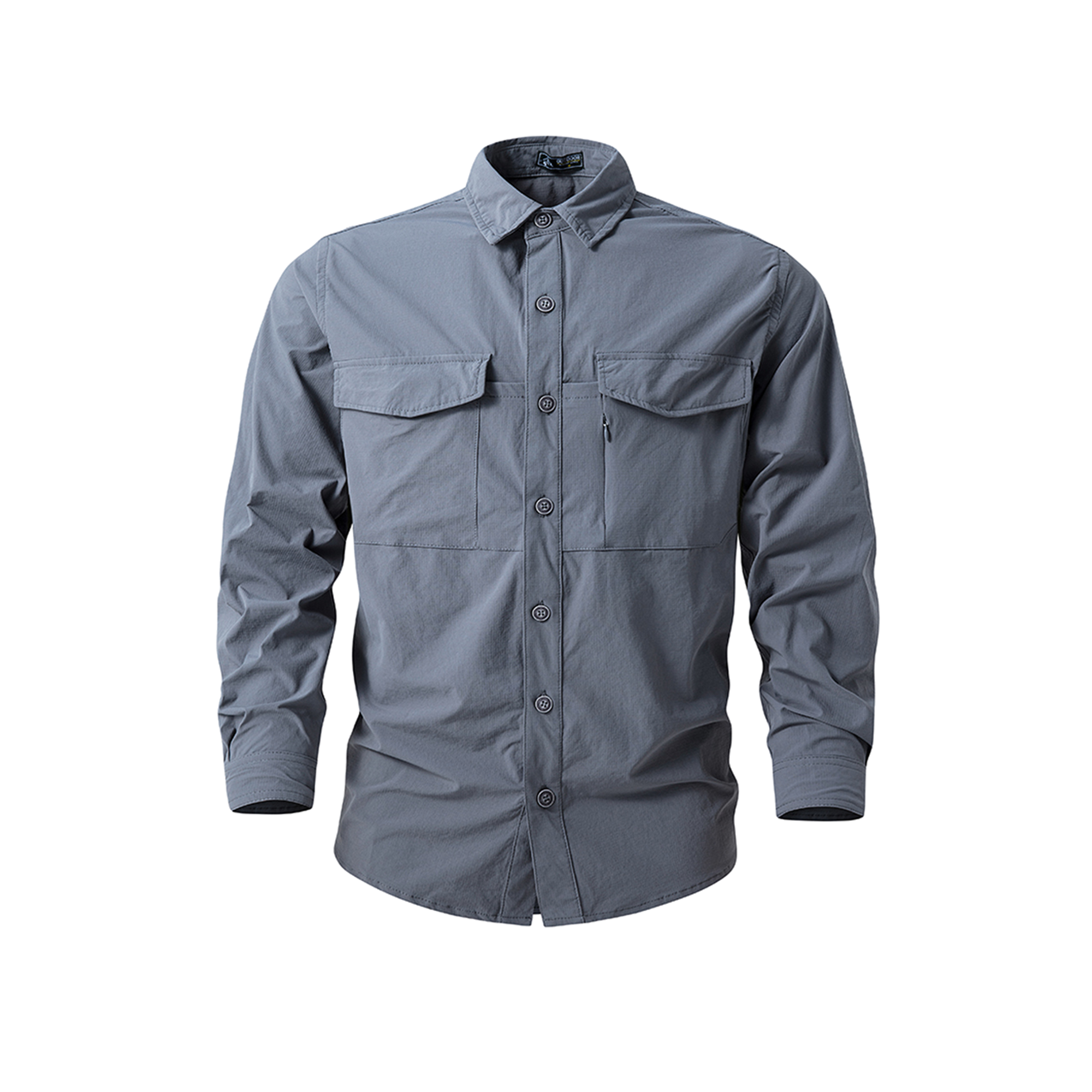 FREDD MARSHALL Men's Quick Dry Stretch Outdoor Work Shirt - Slate Gray - 01 main white