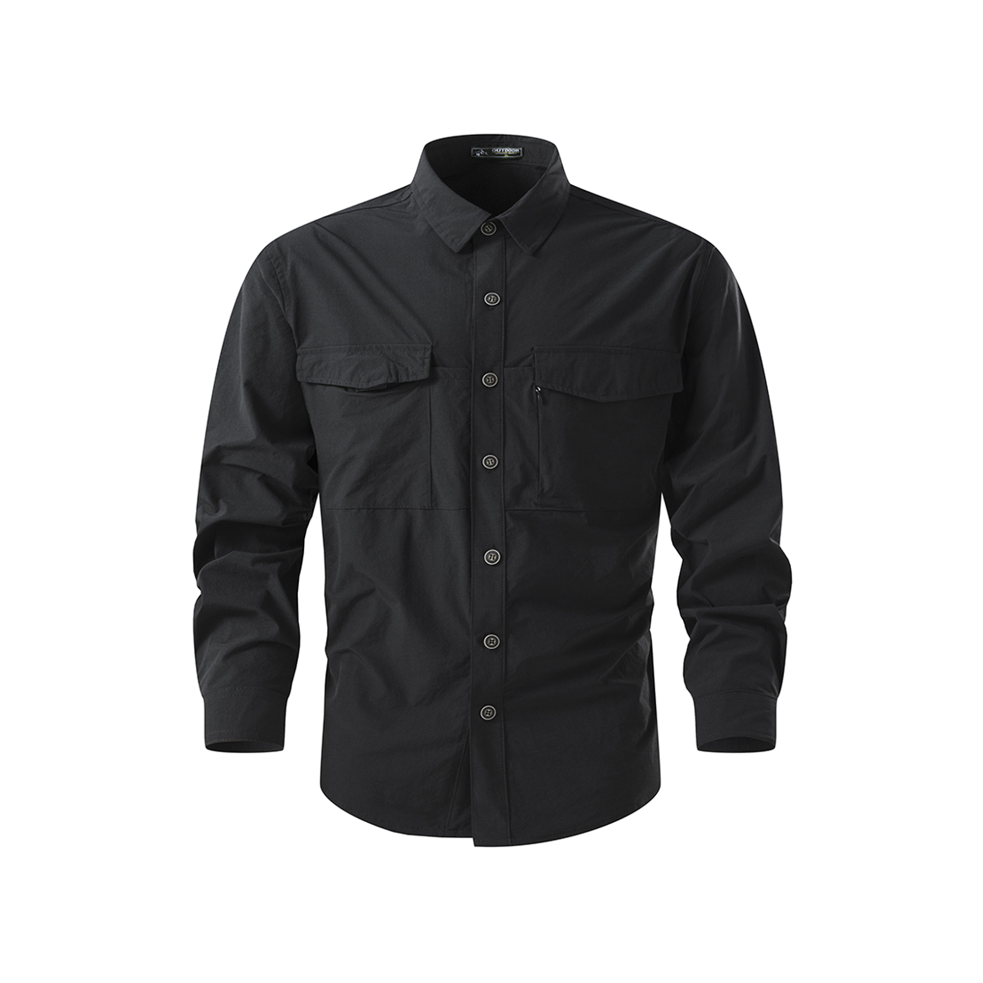 FREDD MARSHALL Men's Quick Dry Stretch Outdoor Work Shirt - Black - 01 main white