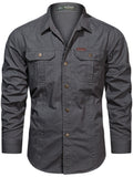 FREDD MARSHALL Men's Cotton Button-Down Outdoor Shirt — Hiking & Field — View 2