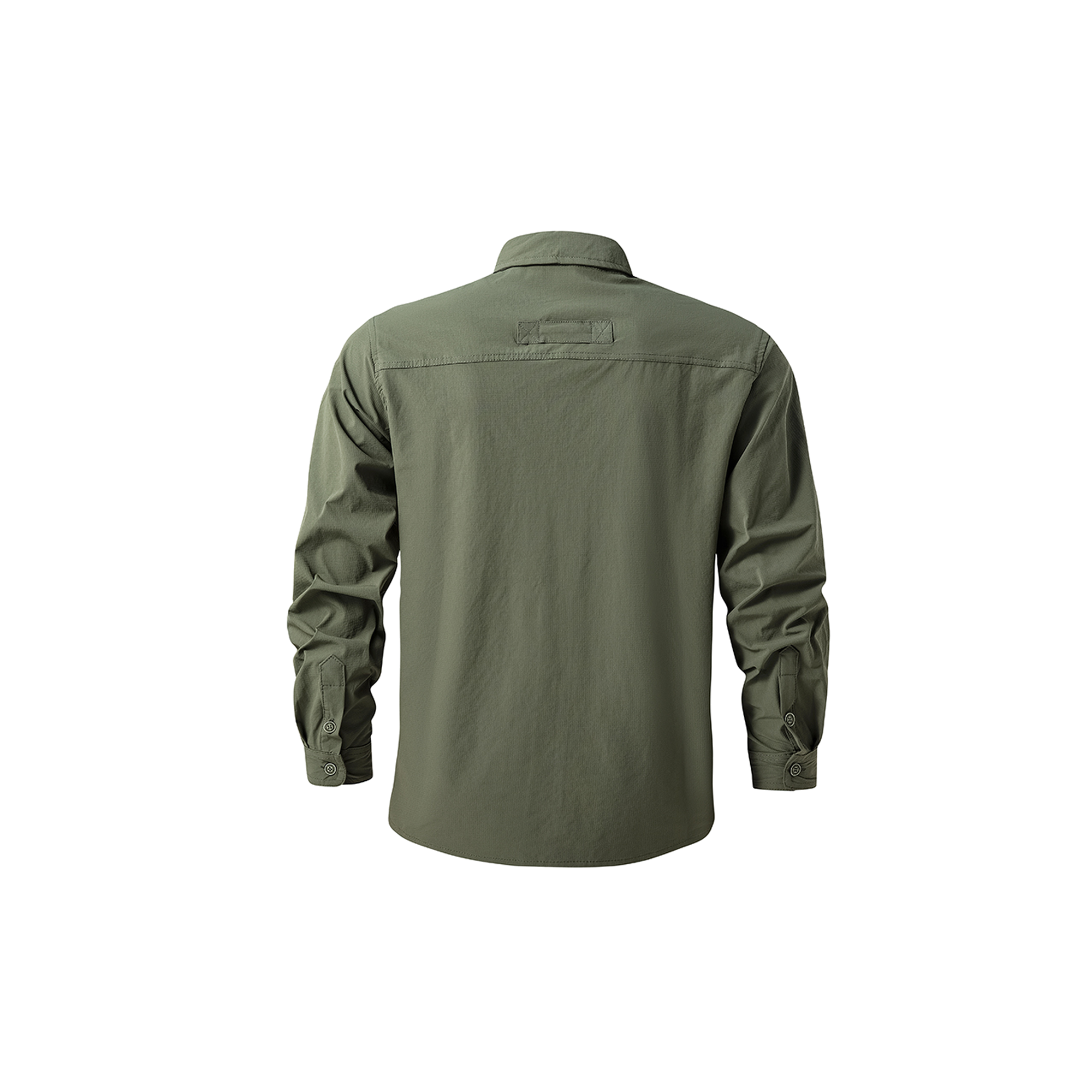 FREDD MARSHALL Men's Quick Dry Stretch Outdoor Work Shirt - Army Green - 02 back white