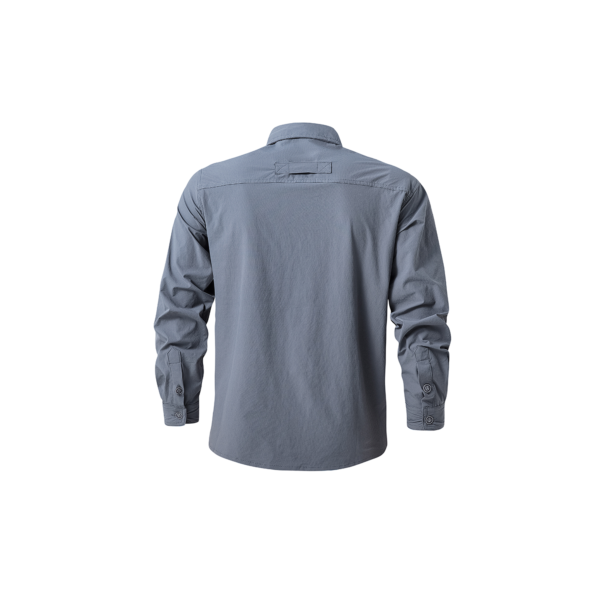 FREDD MARSHALL Men's Quick Dry Stretch Outdoor Work Shirt - Slate Gray - 02 back white