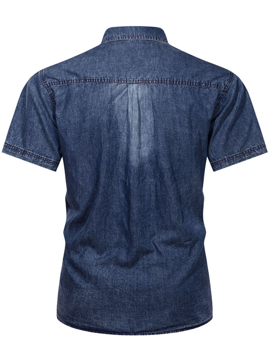 FREDD MARSHALL Men's Eco-Friendly Denim Shirt | Sustainable Short Sleeve |  - men's outdoor shirt, view 7