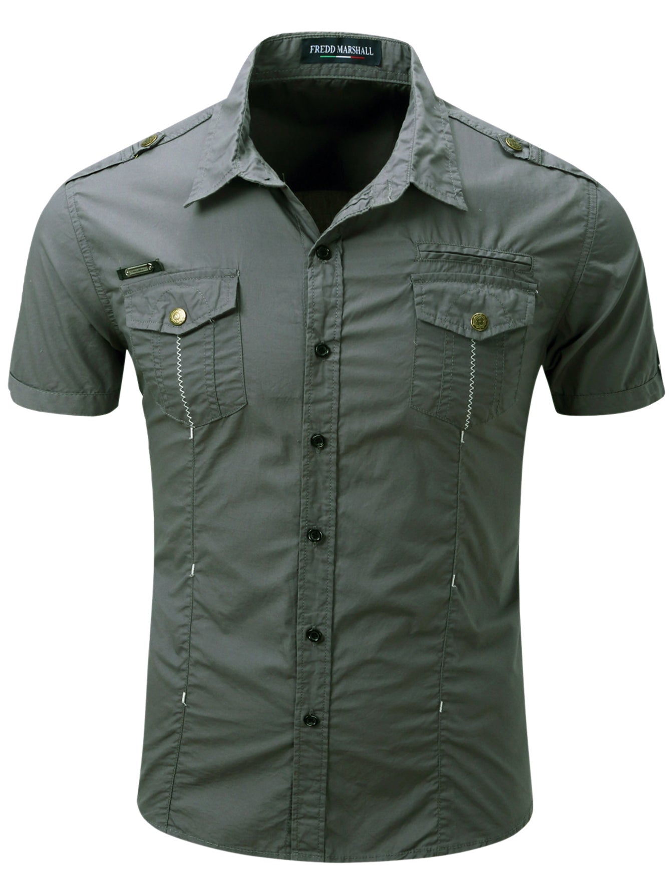 FREDD MARSHALL FREDD MARSHALL Sentinel-AR Organic Cotton Officer Shirt - Ru - men's outdoor shirt, view 12