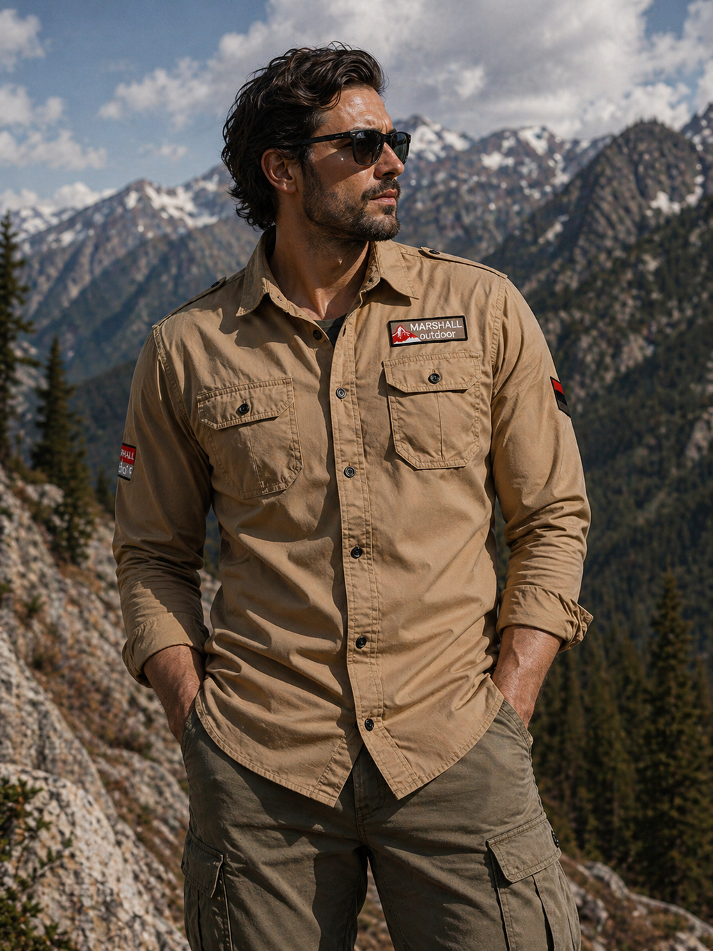 FREDD MARSHALL Men's Tactical Outdoor Shirt — Military Style, Hiking, Workwear