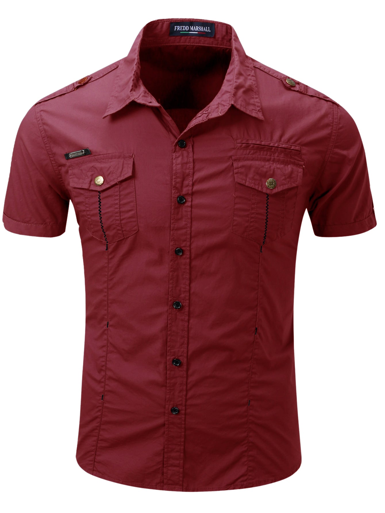 FREDD MARSHALL FREDD MARSHALL Sentinel-AR Organic Cotton Officer Shirt - Ru - men's outdoor shirt, view 7