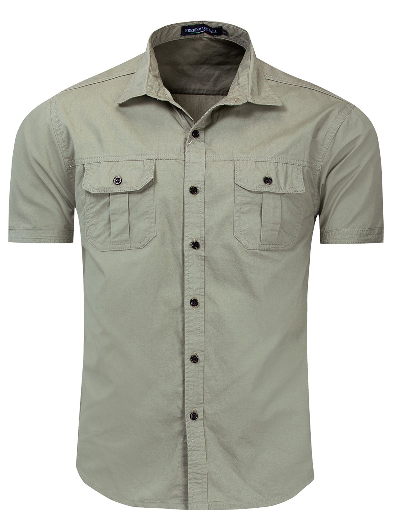 Men’s Military-Style Cotton Shirt