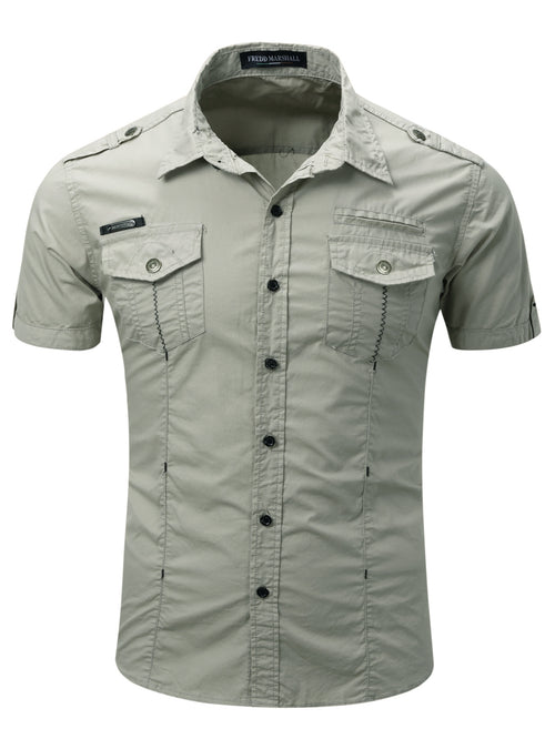 FREDD MARSHALL Men's Adventure Cotton Short-Sleeve Field Shirt — Casual Outdoor — View 3