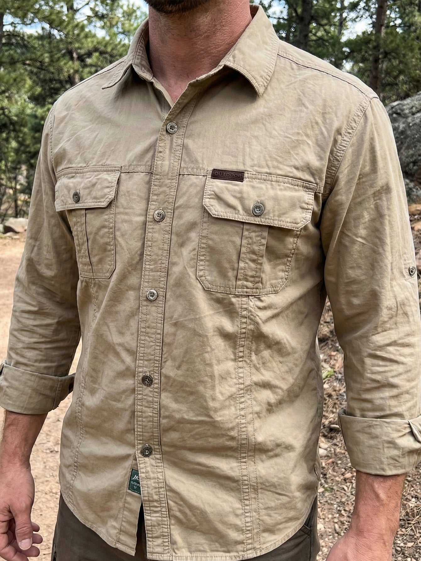 100% Pure Cotton Field Shirt for Outdoor