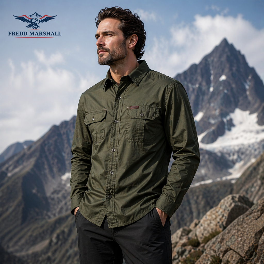 FREDD MARSHALL Men's Tactical Outdoor Shirt — Military Style, Hiking, Workwear