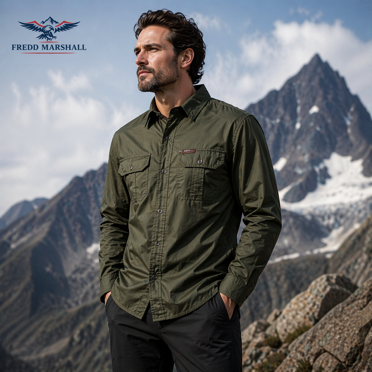 FREDD MARSHALL Men's Tactical Outdoor Shirt — Military Style, Hiking, Workwear