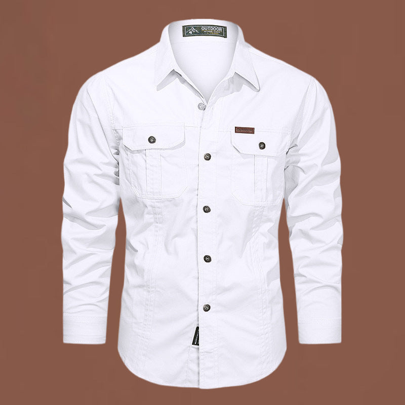 FREDD MARSHALL FREDD MARSHALL Tactix-Canvas Organic Cotton Utility Shirt -  - men's outdoor shirt, view 7