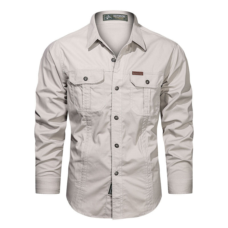 FREDD MARSHALL FREDD MARSHALL Tactix-Canvas Organic Cotton Utility Shirt -  - men's outdoor shirt, view 8