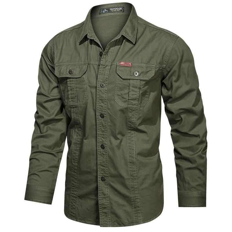 FREDD MARSHALL FREDD MARSHALL Tactix-Canvas Organic Cotton Utility Shirt -  - men's outdoor shirt, view 3