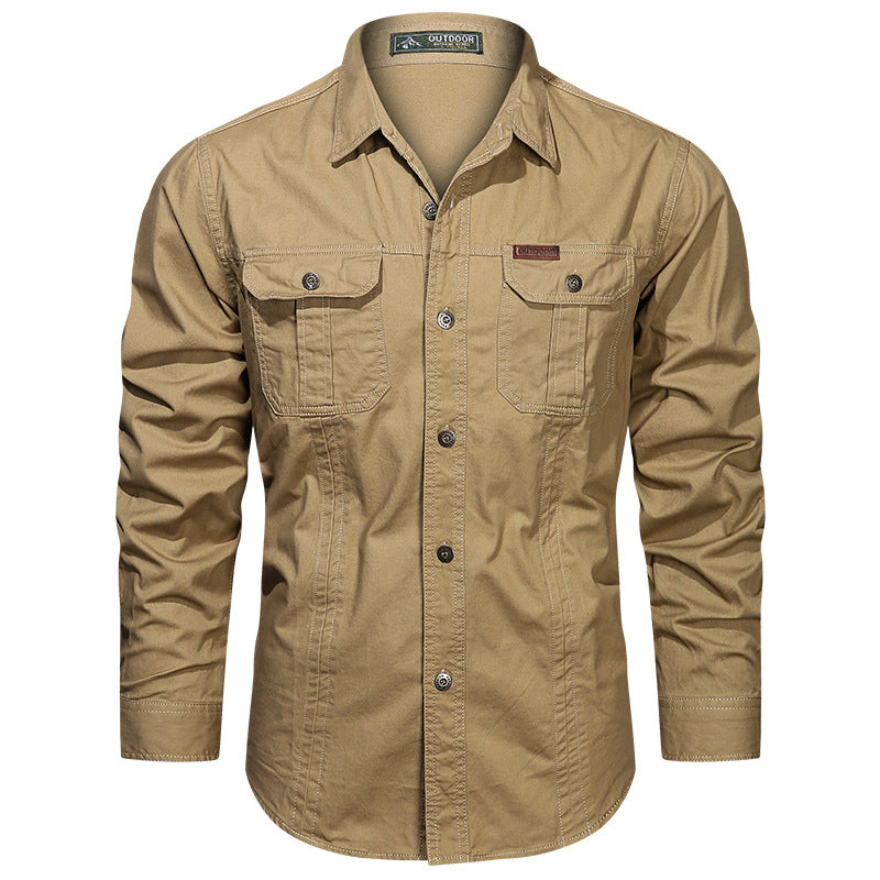 FREDD MARSHALL FREDD MARSHALL Tactix-Canvas Organic Cotton Utility Shirt -  - men's outdoor shirt, view 4