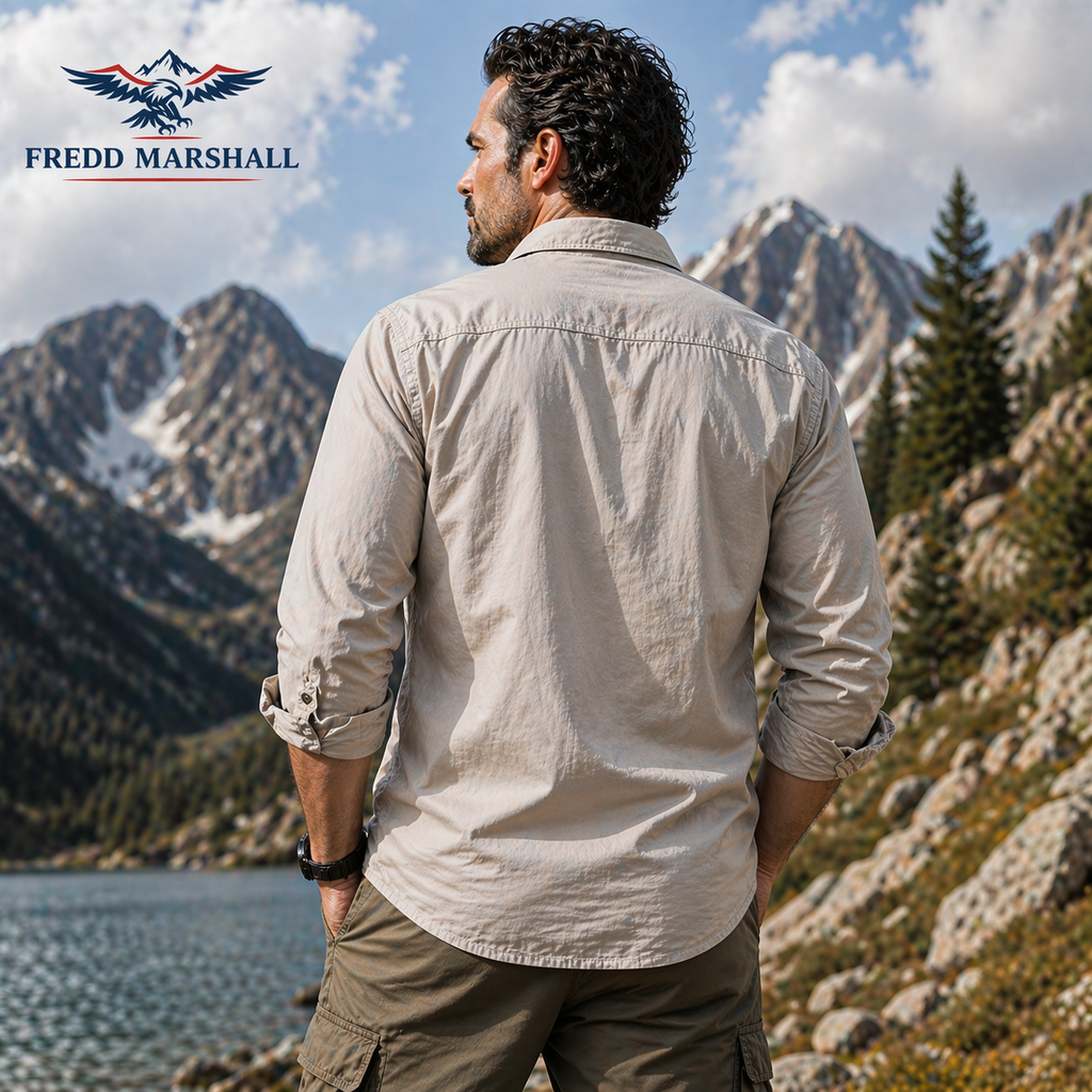 FREDD MARSHALL Combat-Heritage Men's Tactical Cotton Work Shirt — Military Style, Durable