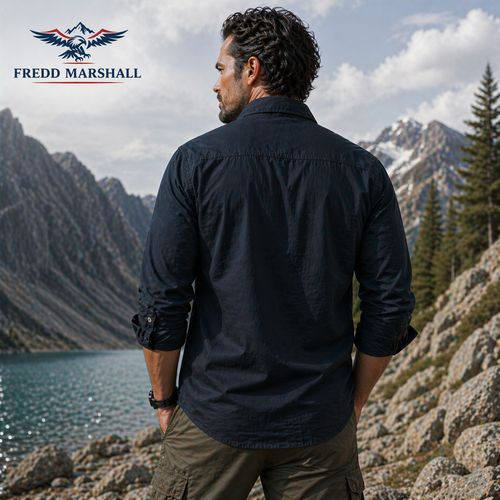 FREDD MARSHALL Combat-Heritage Men's Tactical Cotton Work Shirt — Military Style, Durable
