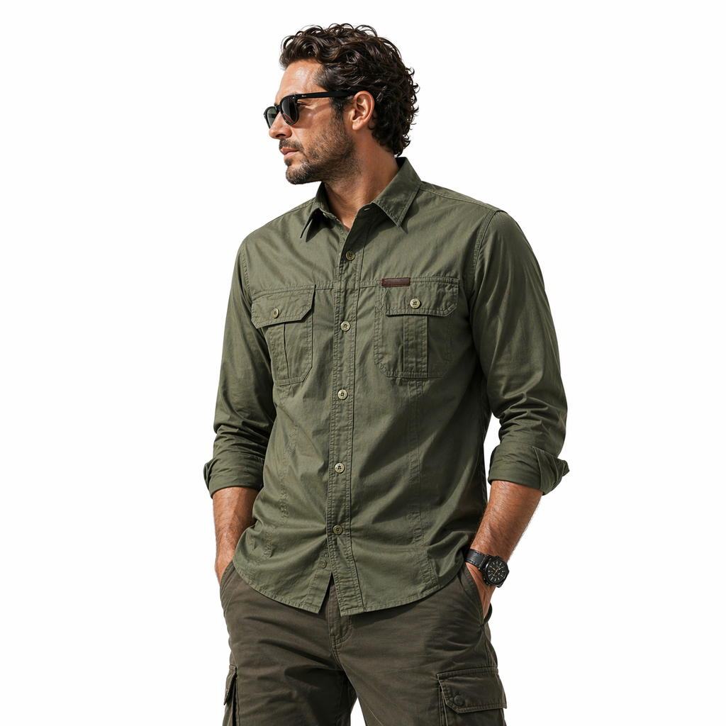 FREDD MARSHALL Men's Tactical Outdoor Shirt — Military Style, Hiking, Workwear