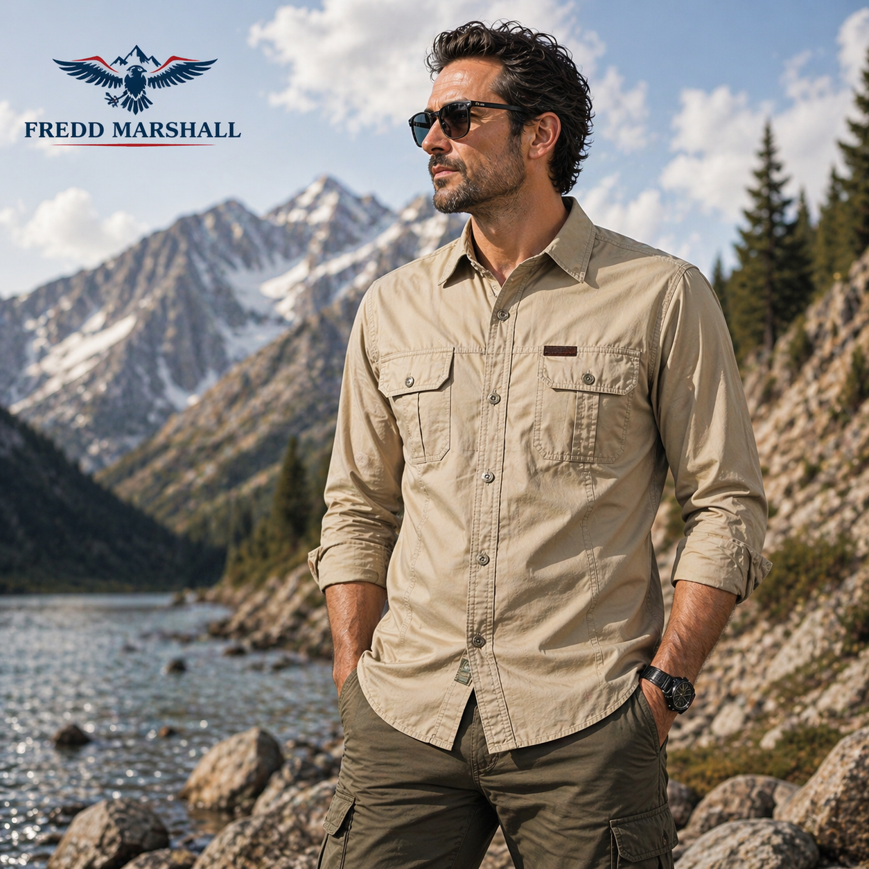 FREDD MARSHALL Men's Tactical Outdoor Shirt — Military Style, Hiking, Workwear