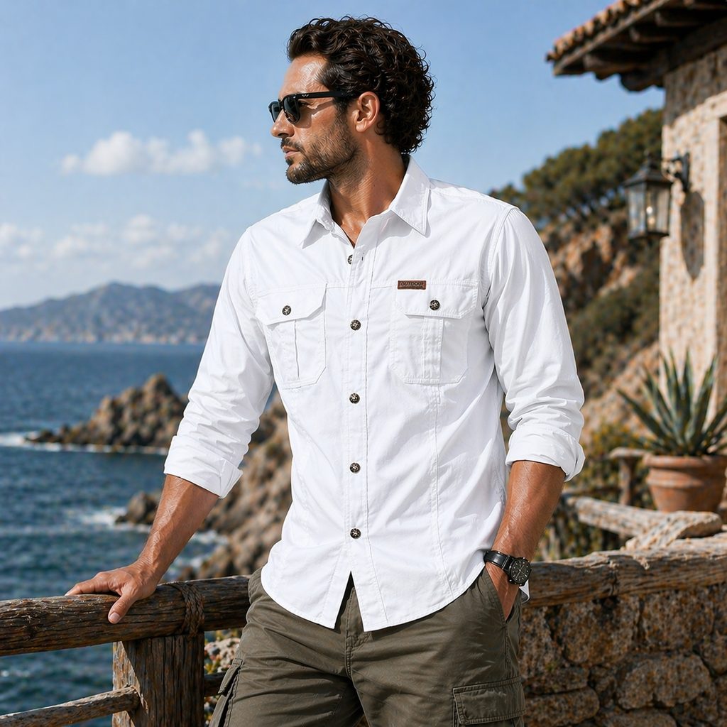 FREDD MARSHALL Men's Tactical Outdoor Shirt — Military Style, Hiking, Workwear