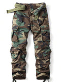 FREDD MARSHALL Men's Woodland Camo Tactical Cargo Pants - Heavy-Duty Cotton Ripstop Military Combat Trousers with Multi-Pocket Utility