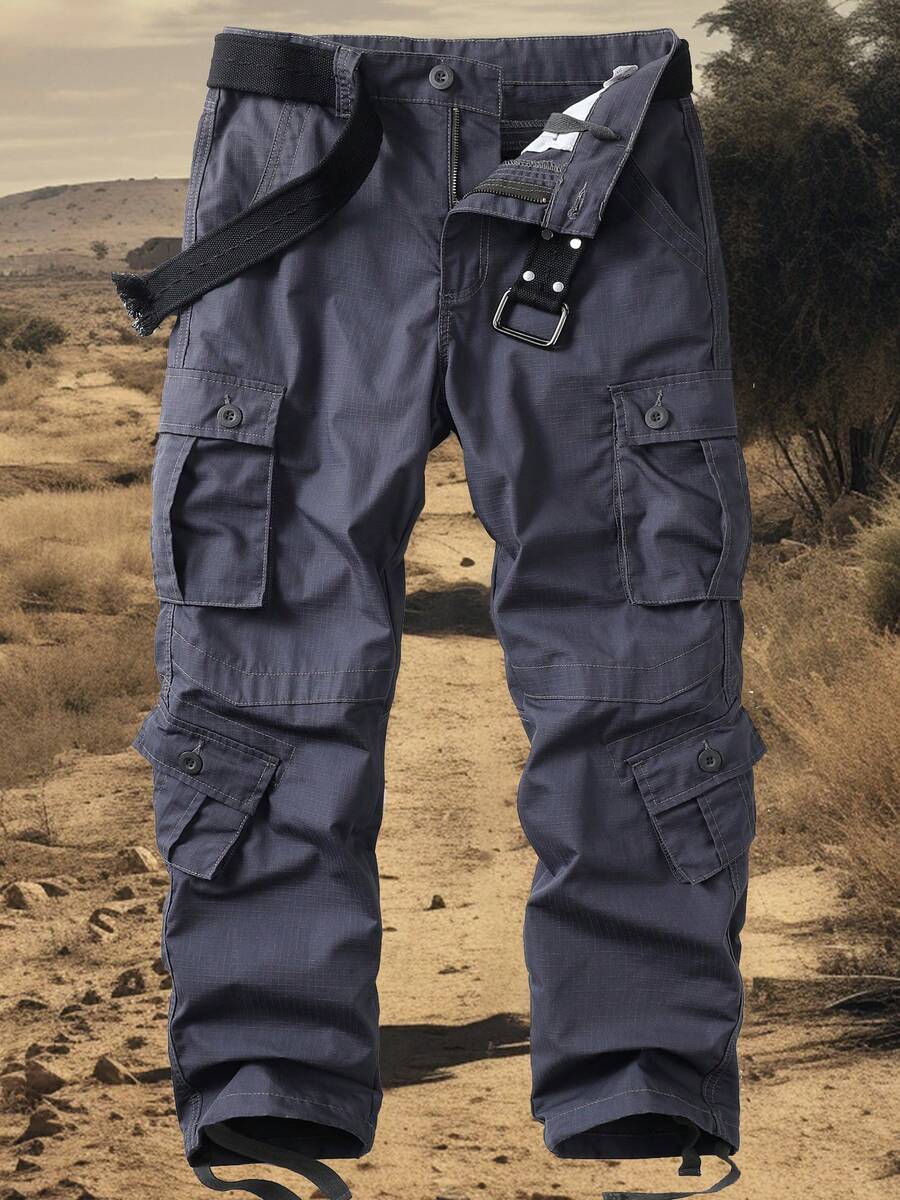 FREDD MARSHALL Men's Woodland Camo Tactical Cargo Pants - Heavy-Duty Cotton Ripstop Military Combat Trousers with Multi-Pocket Utility