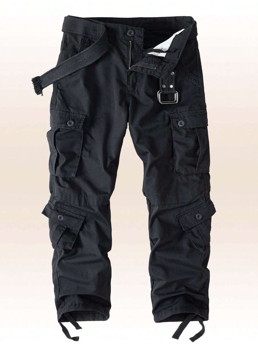FREDD MARSHALL Men's Woodland Camo Tactical Cargo Pants - Heavy-Duty Cotton Ripstop Military Combat Trousers with Multi-Pocket Utility