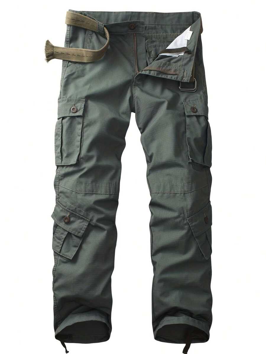 FREDD MARSHALL Men's Woodland Camo Tactical Cargo Pants - Heavy-Duty Cotton Ripstop Military Combat Trousers with Multi-Pocket Utility