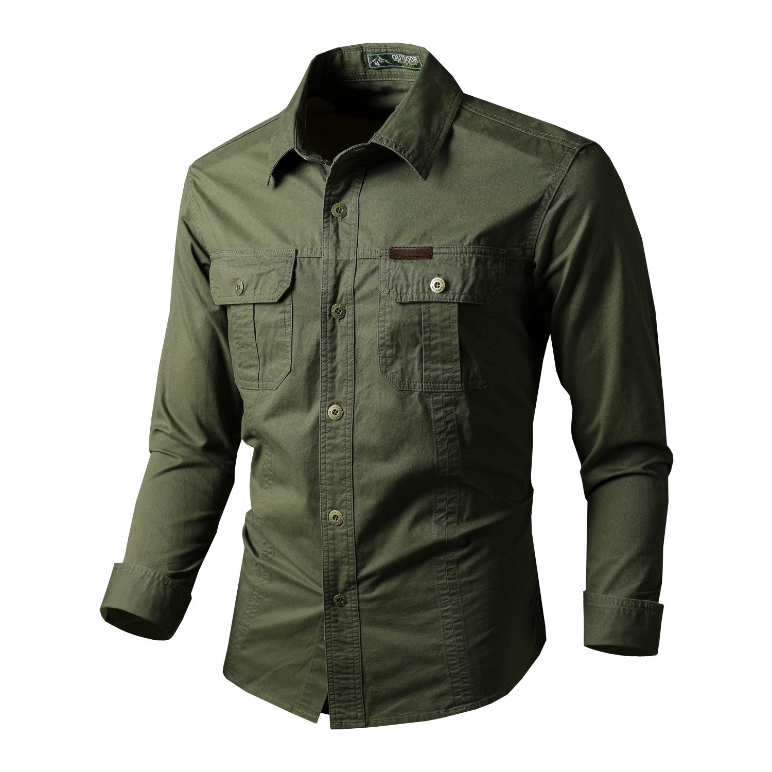 Men’s Classic Olive Cotton Adventure Shirt