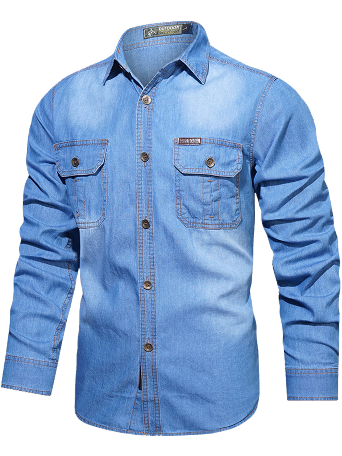FREDD MARSHALL FREDD MARSHALL Iron-Canvas Denim Workshirt - Rugged High-Den - men's outdoor shirt, view 3