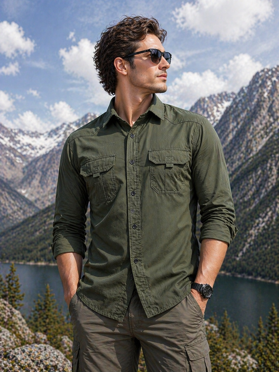 FREDD MARSHALL Men's Tactical Outdoor Shirt — Military Style, Hiking, Workwear