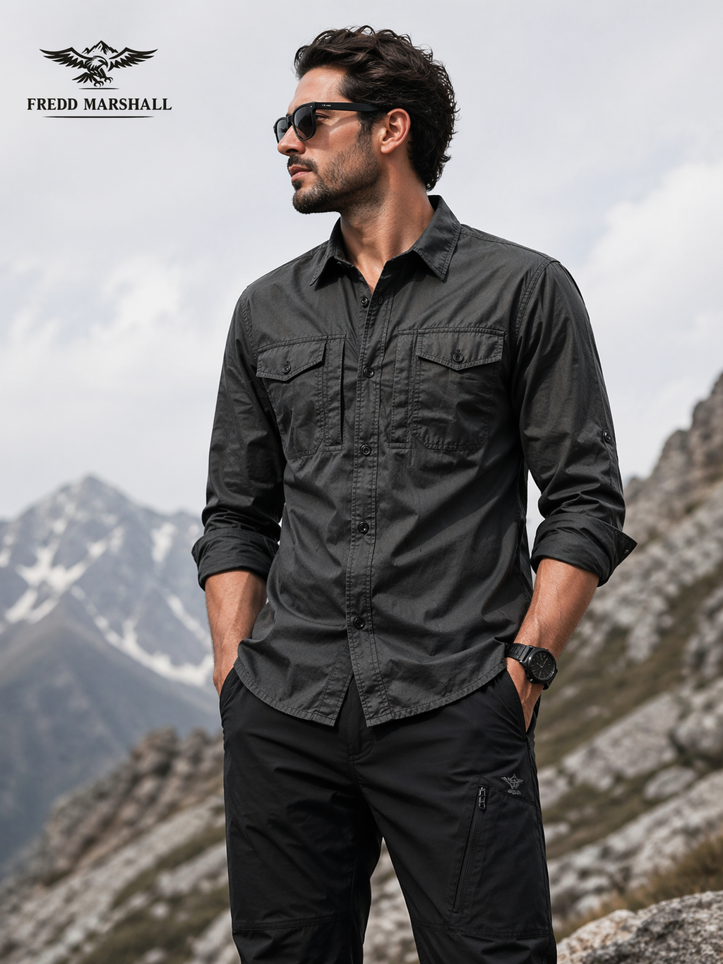 FREDD MARSHALL Men's Tactical Outdoor Shirt — Military Style, Hiking, Workwear
