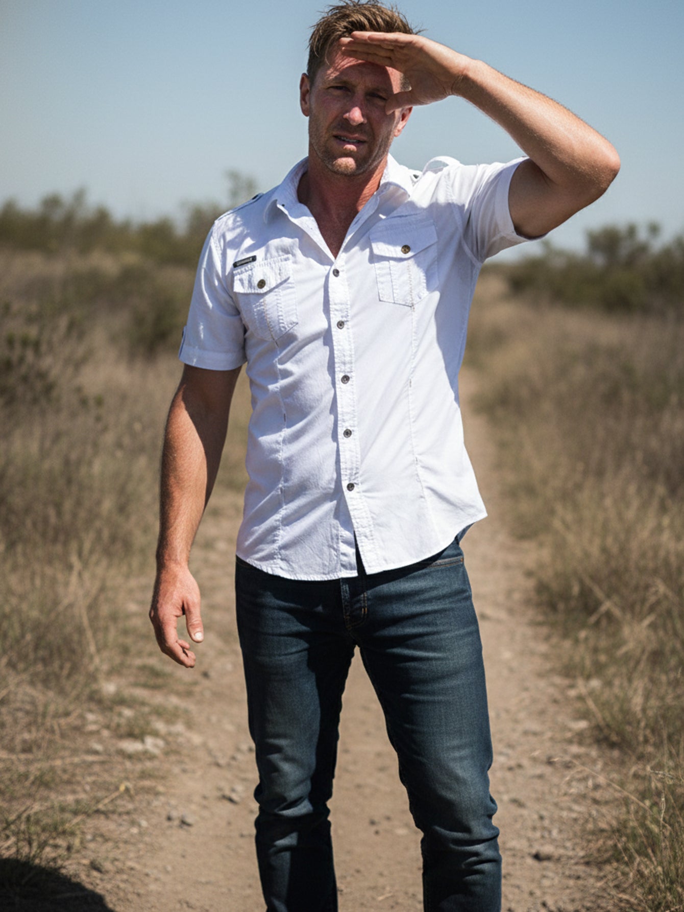 Men’s Adventure Pure Cotton Short-Sleeve Shirt