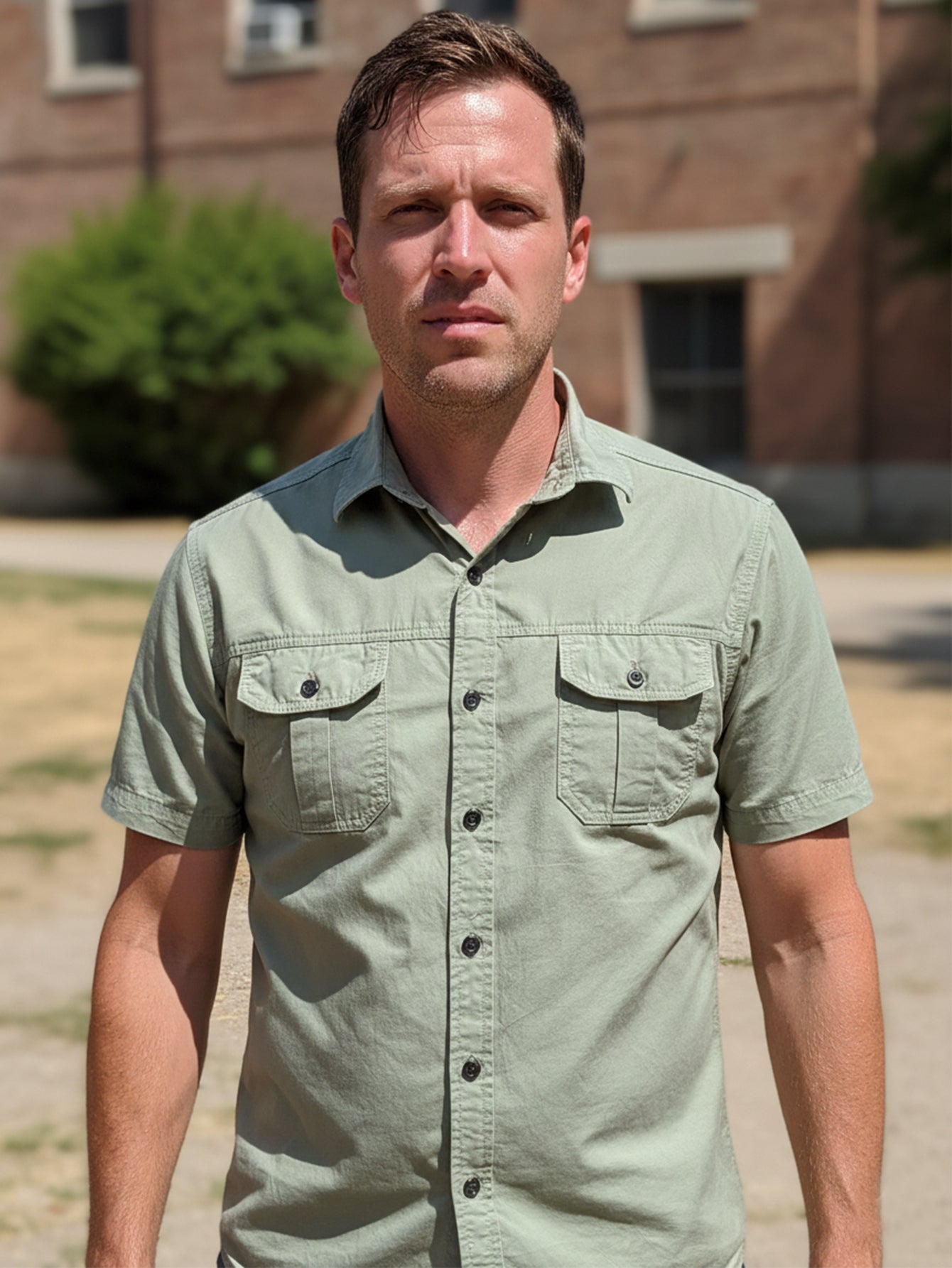 Men’s Military-Style Cotton Shirt