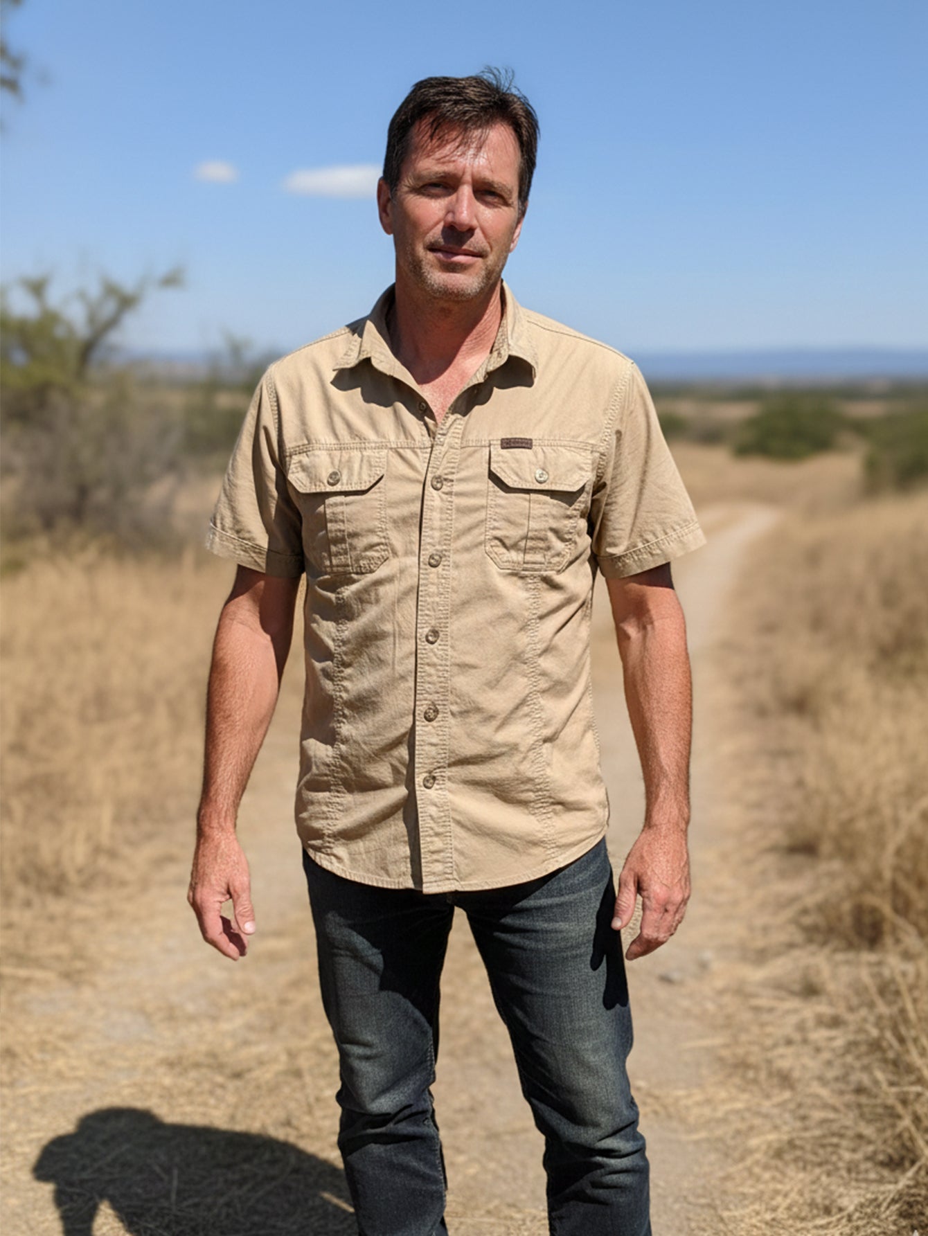 Men’s Adventure Pure Cotton Short-Sleeve Shirt