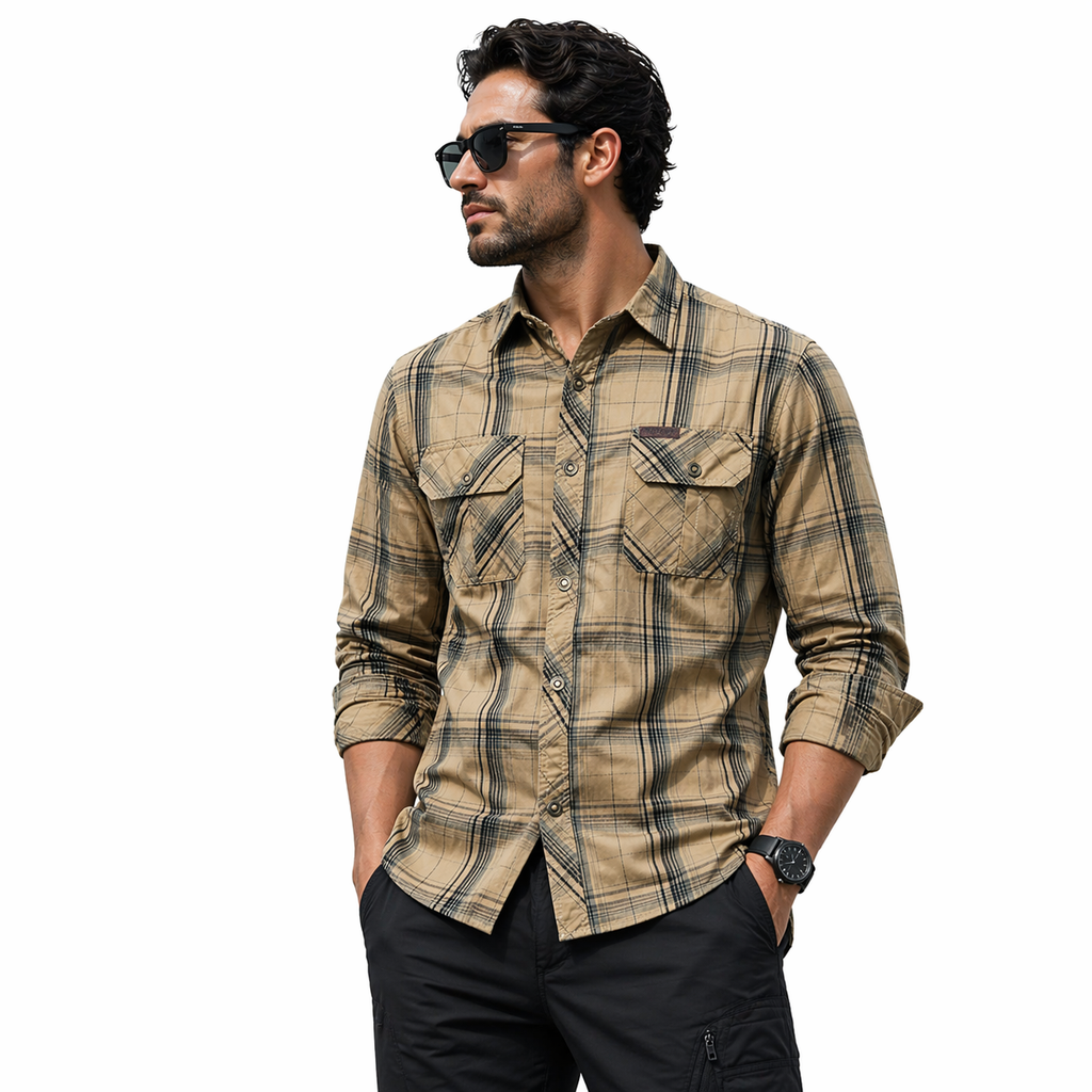 FREDD MARSHALL Men's Tactical Outdoor Shirt — Military Style, Hiking, Workwear
