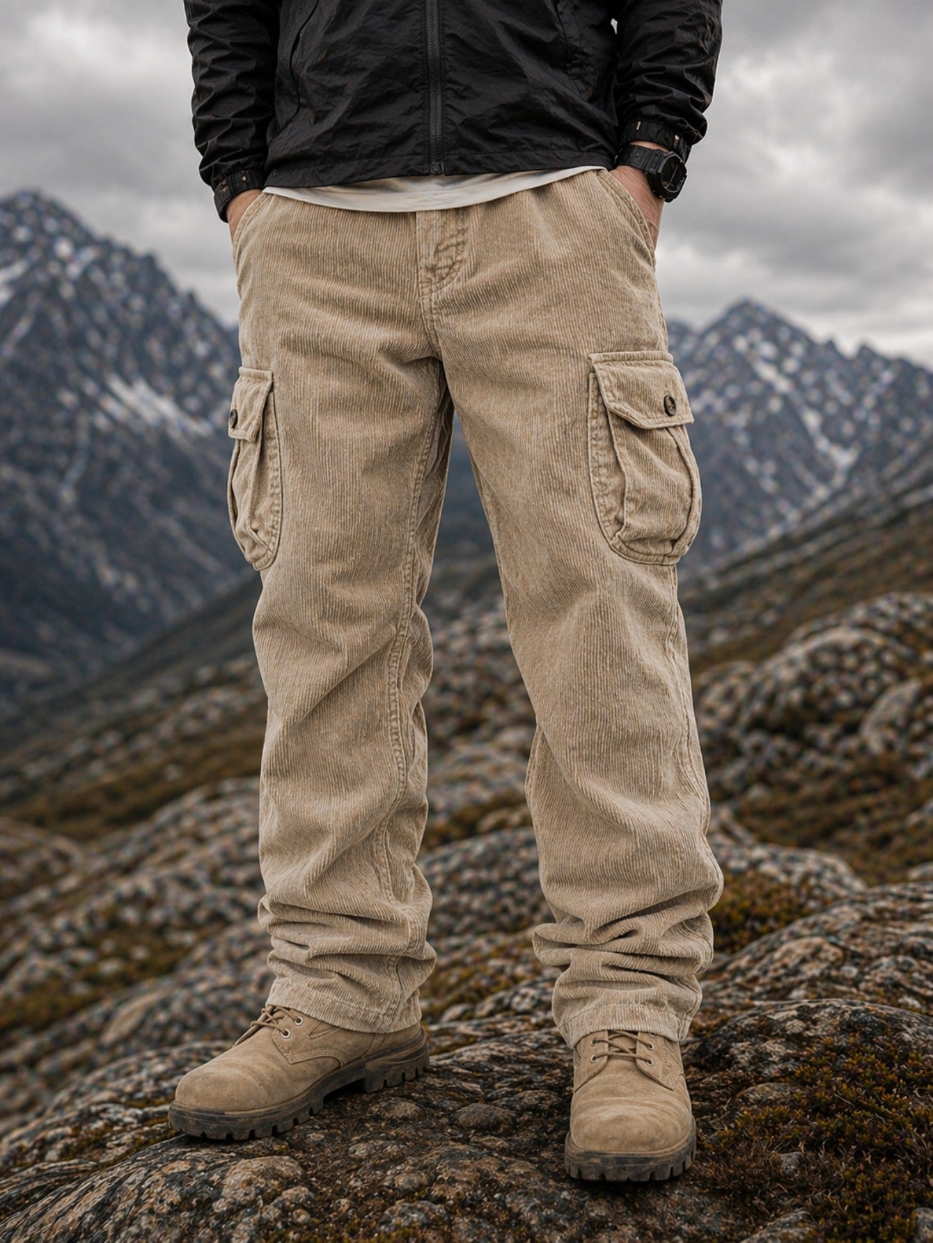 FREDD MARSHALL Men's Heritage Corduroy Tactical Cargo Pants - Heavy-Duty 8-Pocket Utility Trousers for Hiking, Overlanding & Urban Exploration