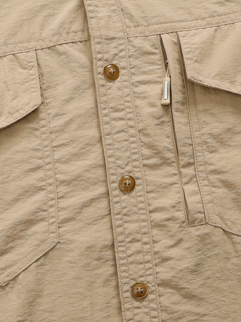 High-performance outdoor khaki shirt with button closure and zip pocket, FREDD MARSHALL