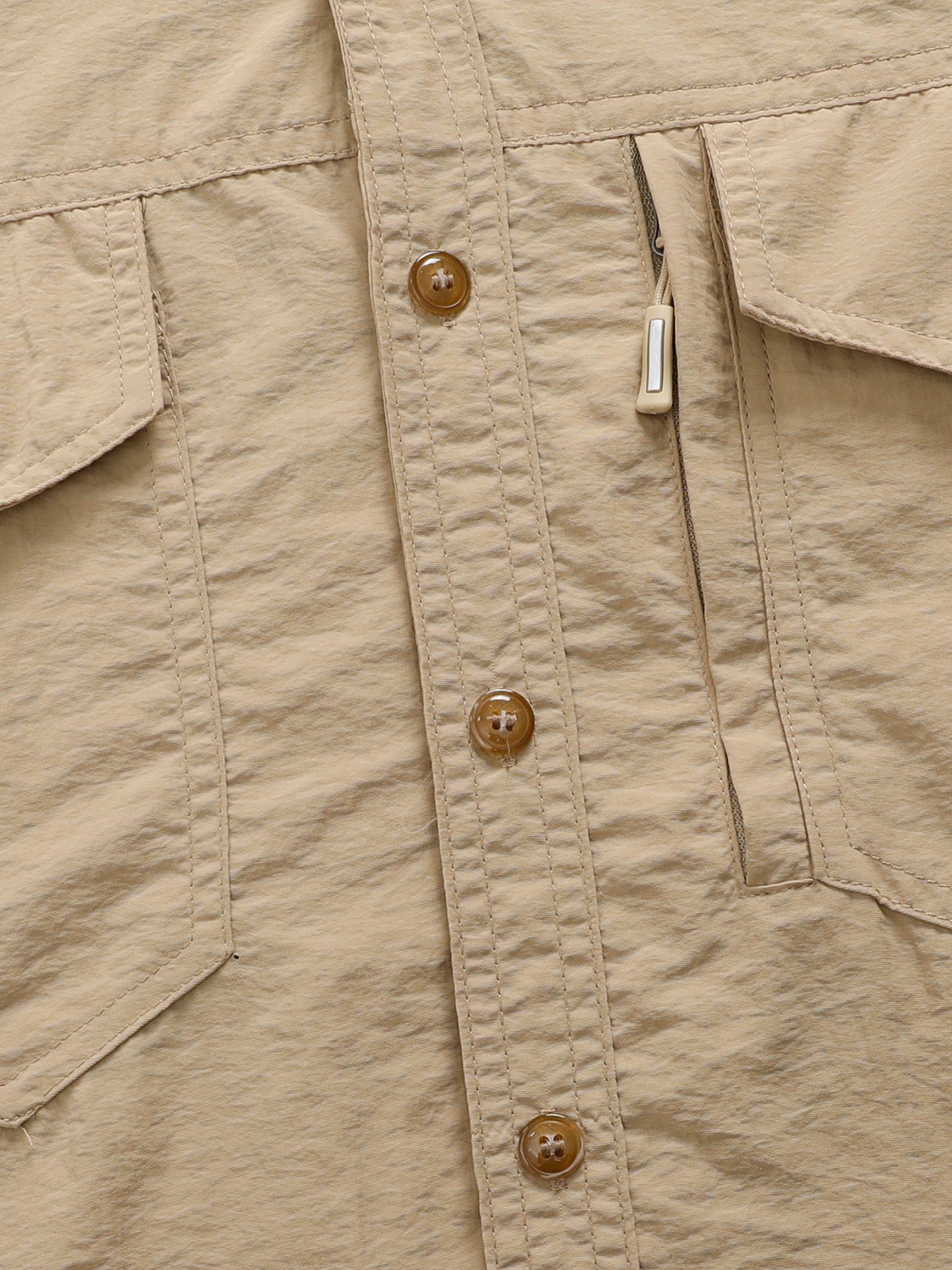 High-performance outdoor khaki shirt with button closure and zip pocket, FREDD MARSHALL