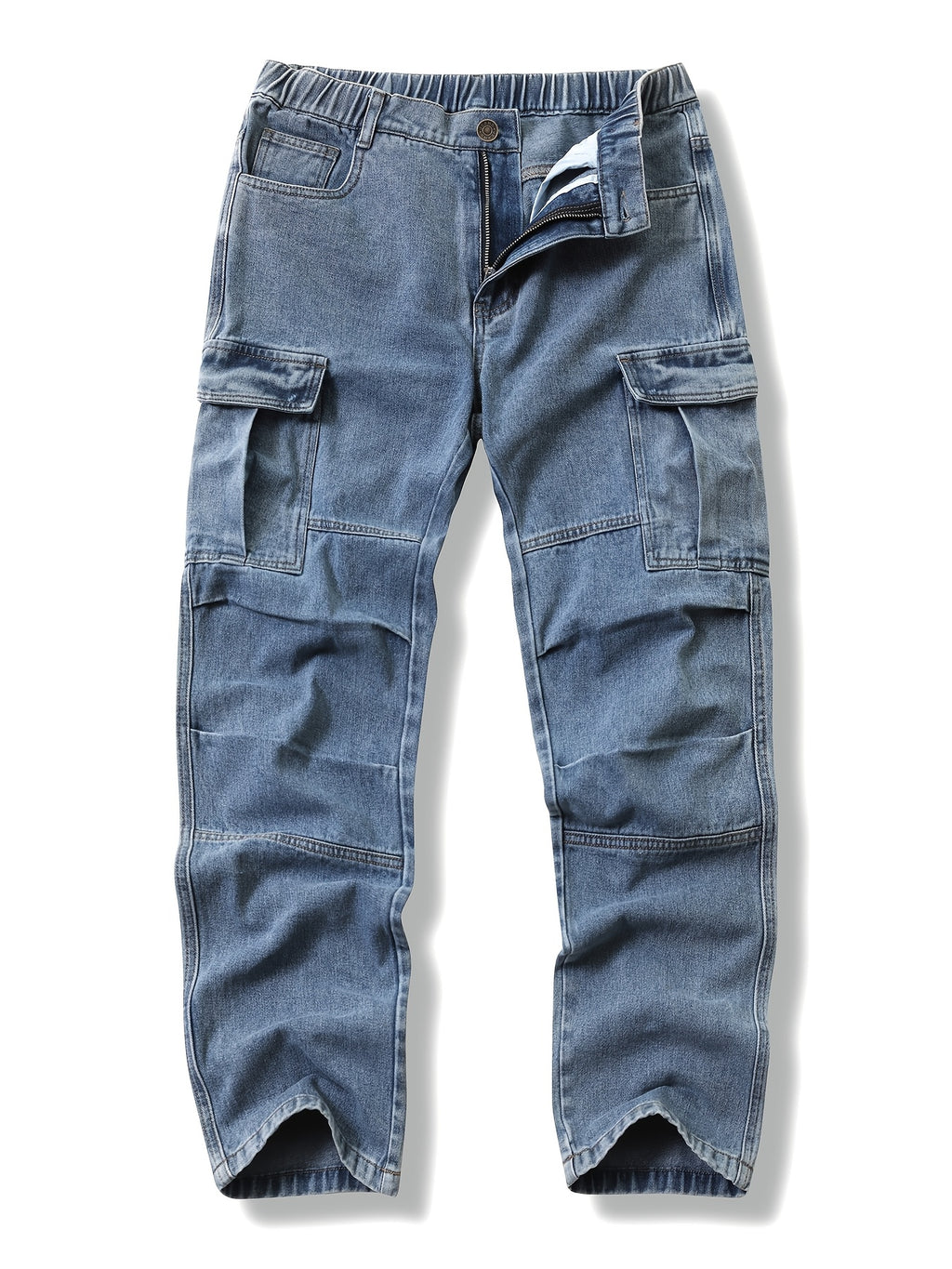FREDD MARSHALL Urban-Utility Denim Cargo Pants vintage blue hero
