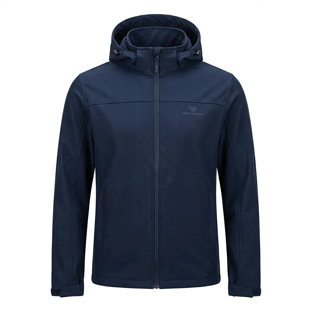 FREDD MARSHALL Men's Waterproof Softshell Jacket — Fleece-Lined Hooded Hiking Windbreaker — 视图 4