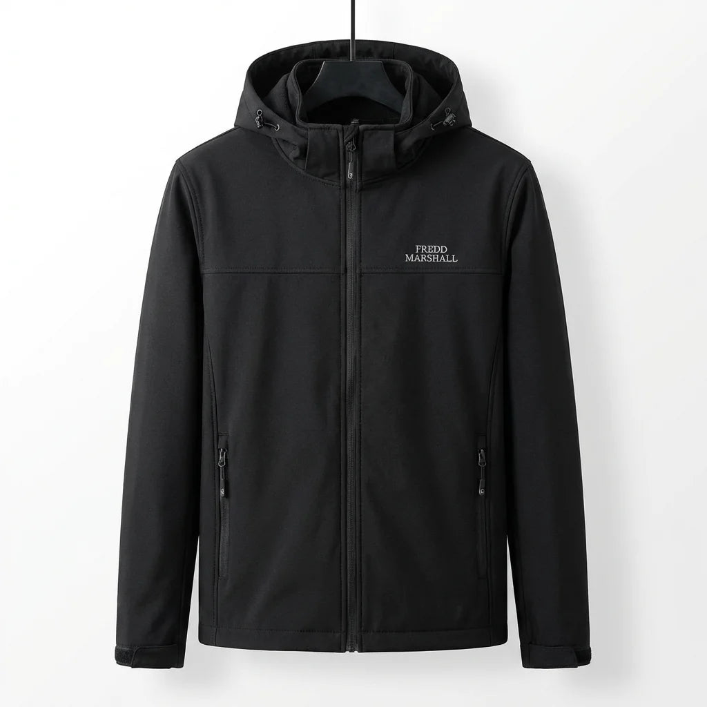 FREDD MARSHALL Men's Waterproof Softshell Jacket — Fleece-Lined Hooded Hiking Windbreaker — 视图 8