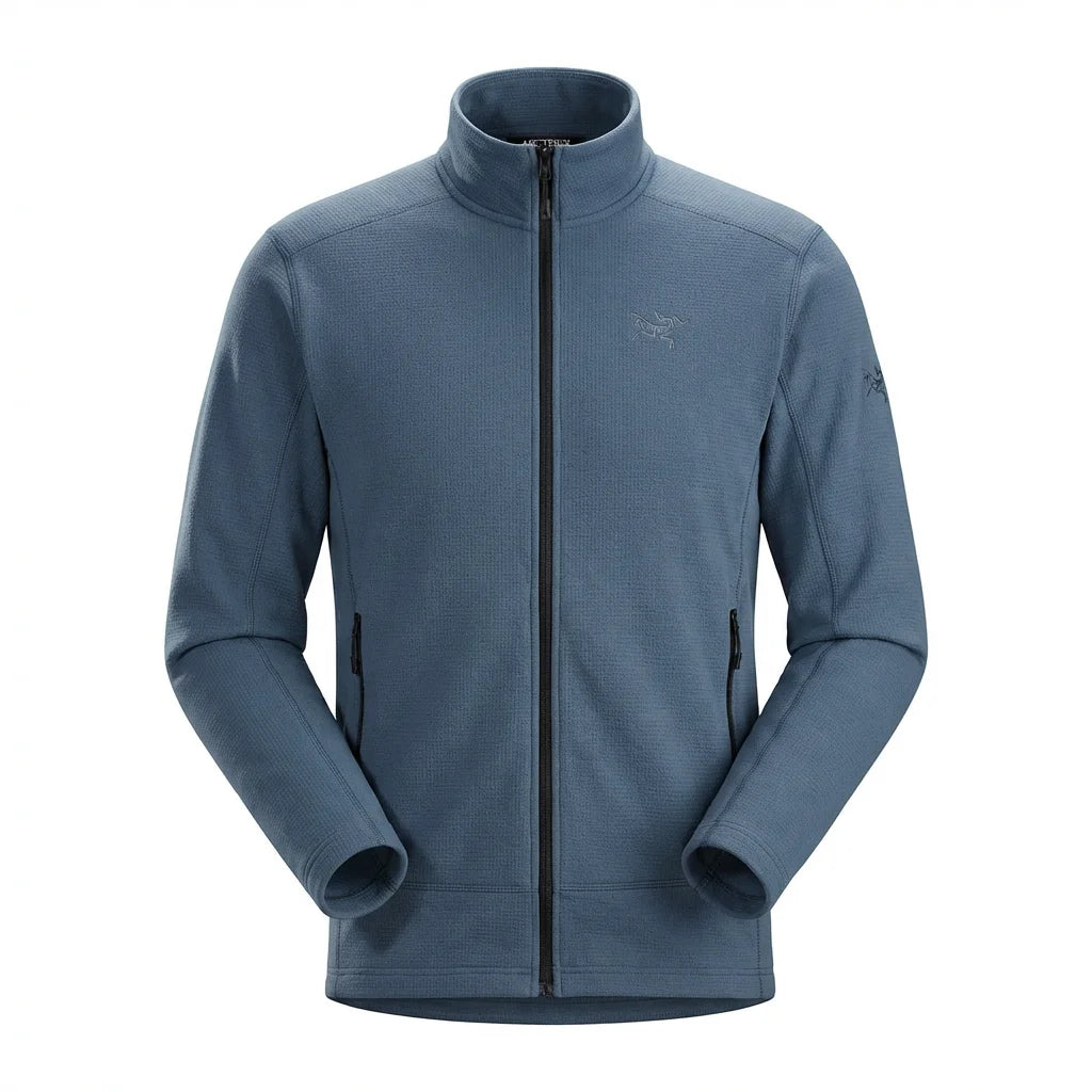 FREDD MARSHALL Men's Full-Zip Grid Fleece Jacket — Lightweight Technical Hiking Mid-Layer — 视图 3