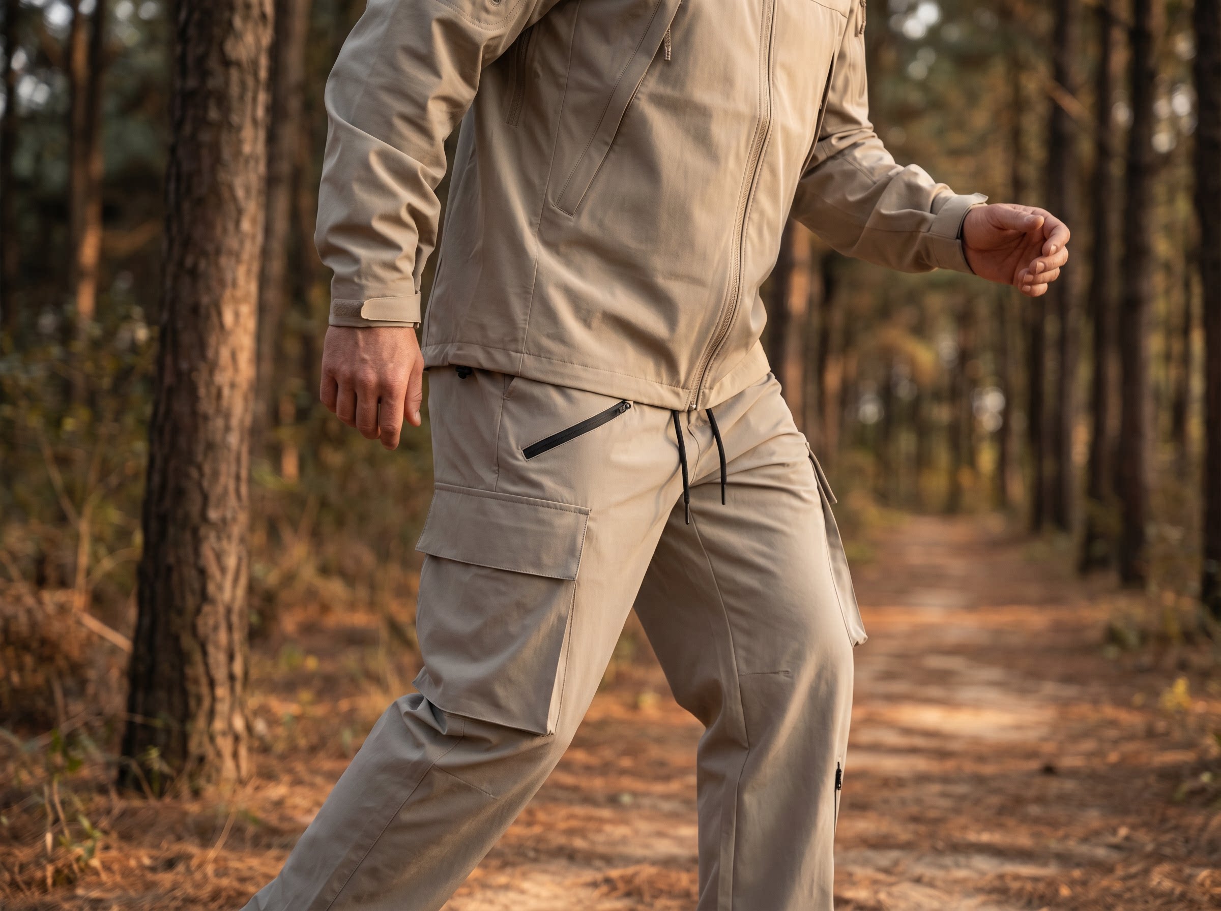 CF033 Men's Softshell Storm Trekking Pants - Windproof Fleece-Lined Hiking Trousers