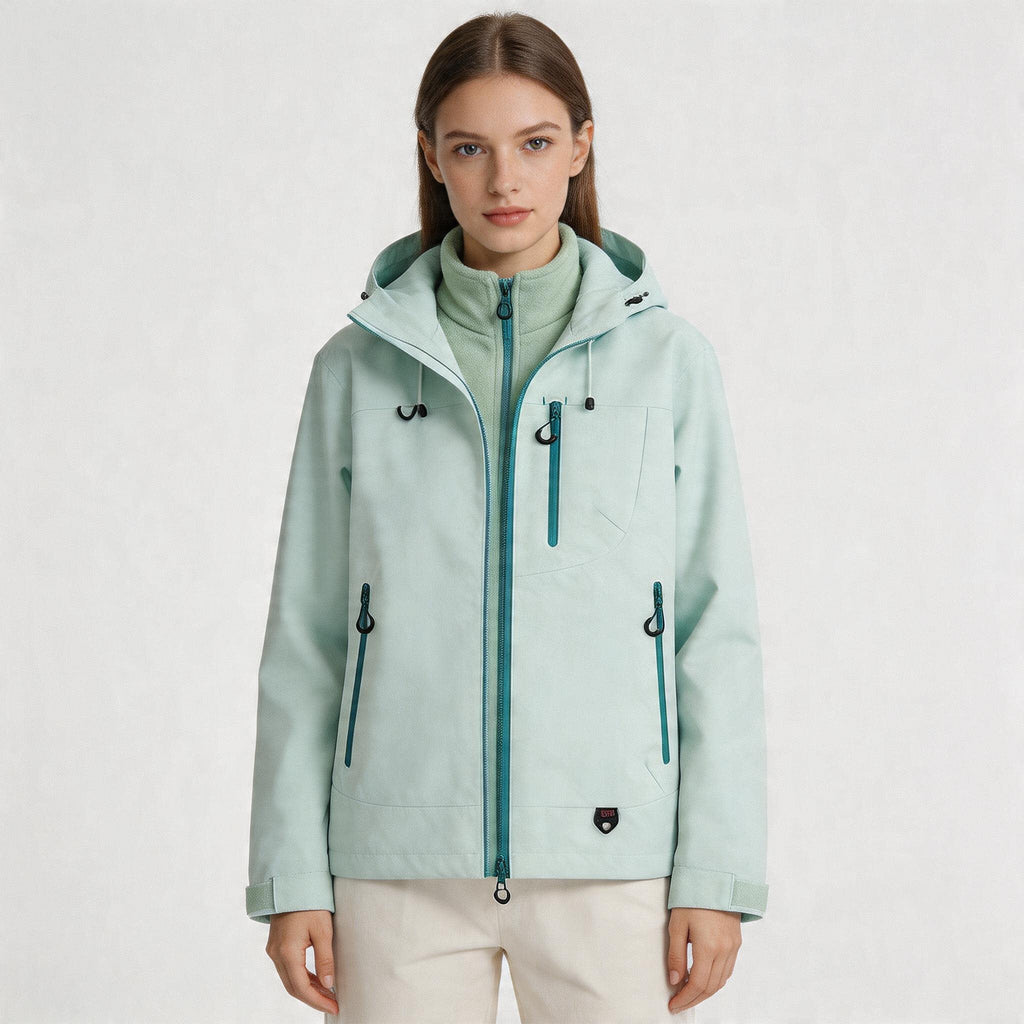 CF036 Women's 3-in-1 Mountain Jacket - Waterproof Windproof Hiking Shell with Fleece Liner