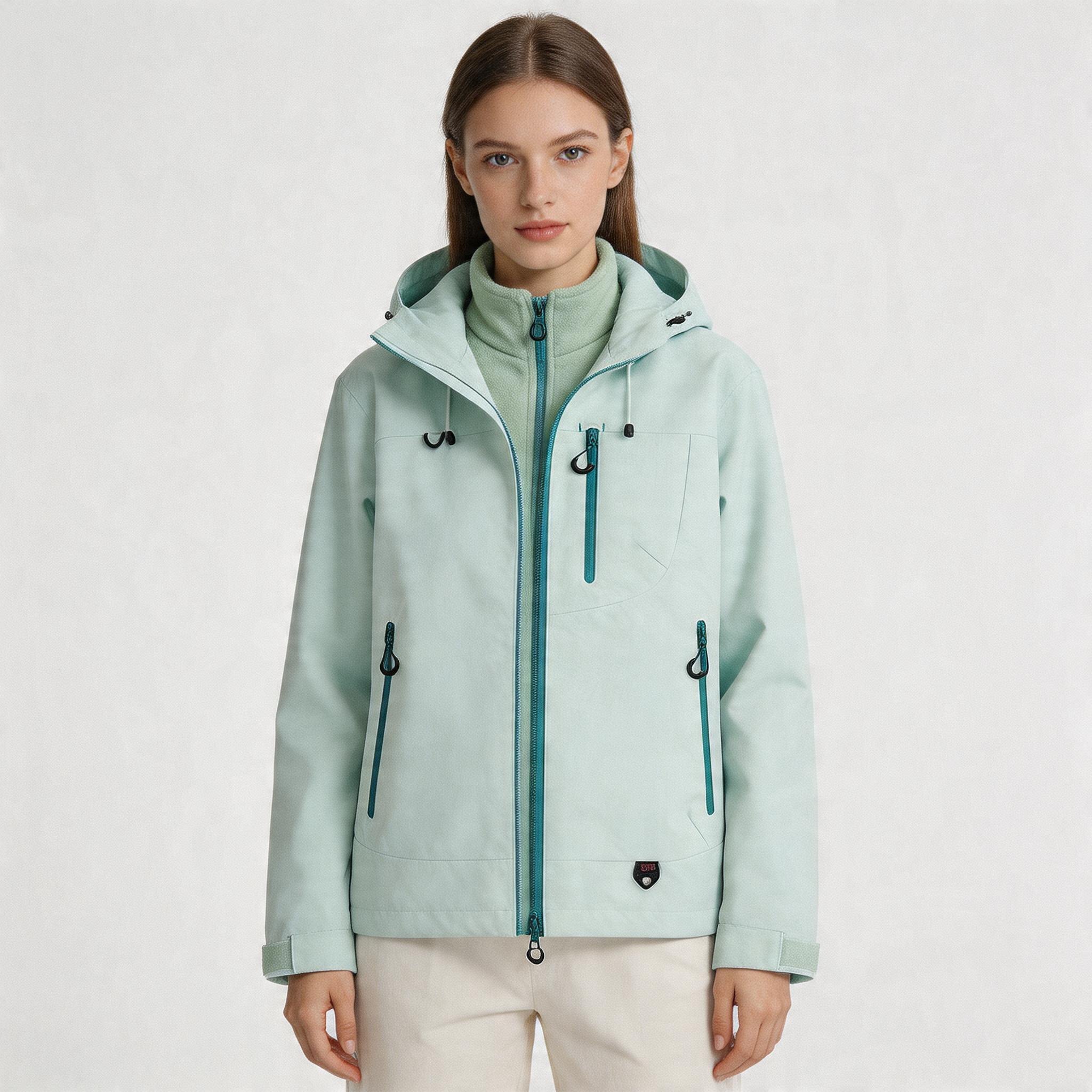 CF036 Women's 3-in-1 Mountain Jacket - Waterproof Windproof Hiking Shell with Fleece Liner