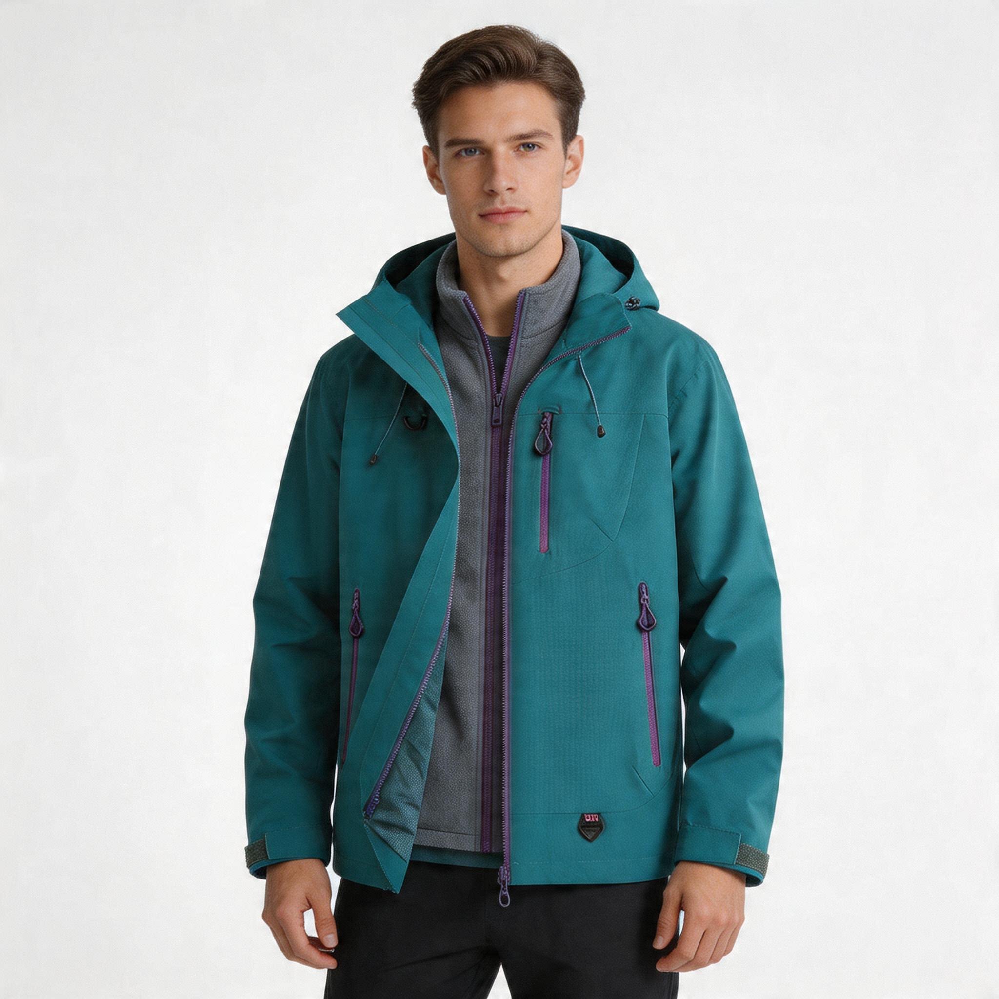 CF036 Women's 3-in-1 Mountain Jacket - Waterproof Windproof Hiking Shell with Fleece Liner