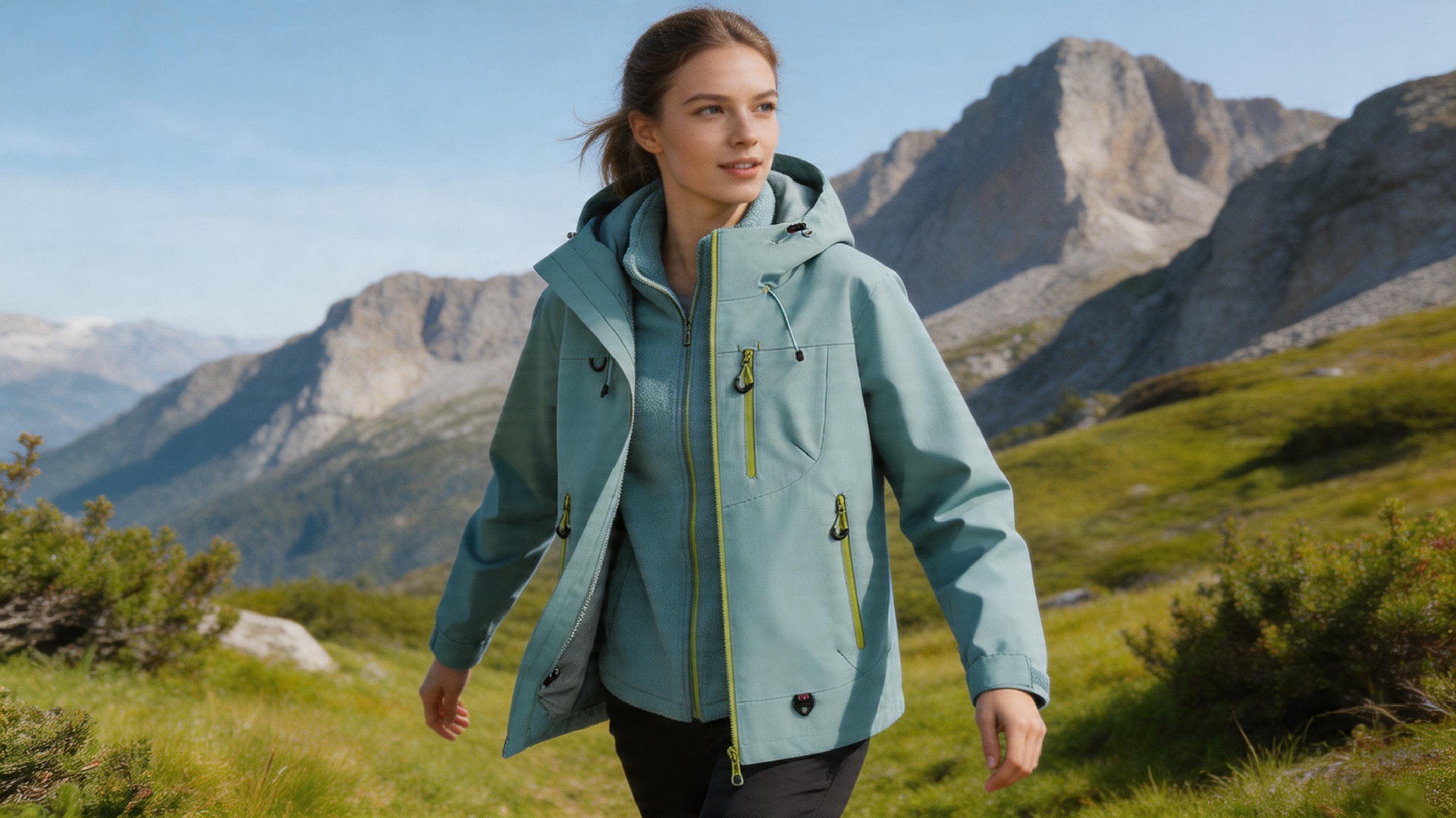 CF036 Women's 3-in-1 Mountain Jacket - Waterproof Windproof Hiking Shell with Fleece Liner