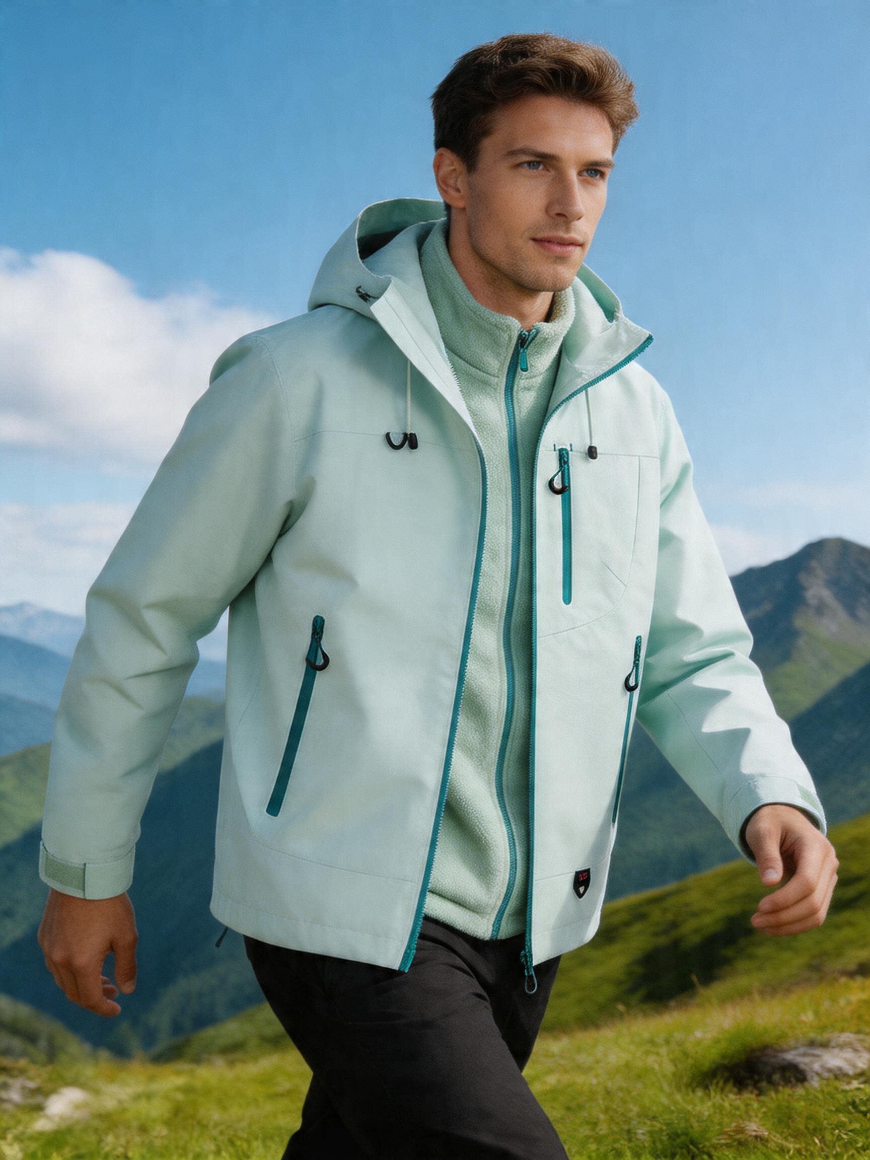 CF036 Women's 3-in-1 Mountain Jacket - Waterproof Windproof Hiking Shell with Fleece Liner