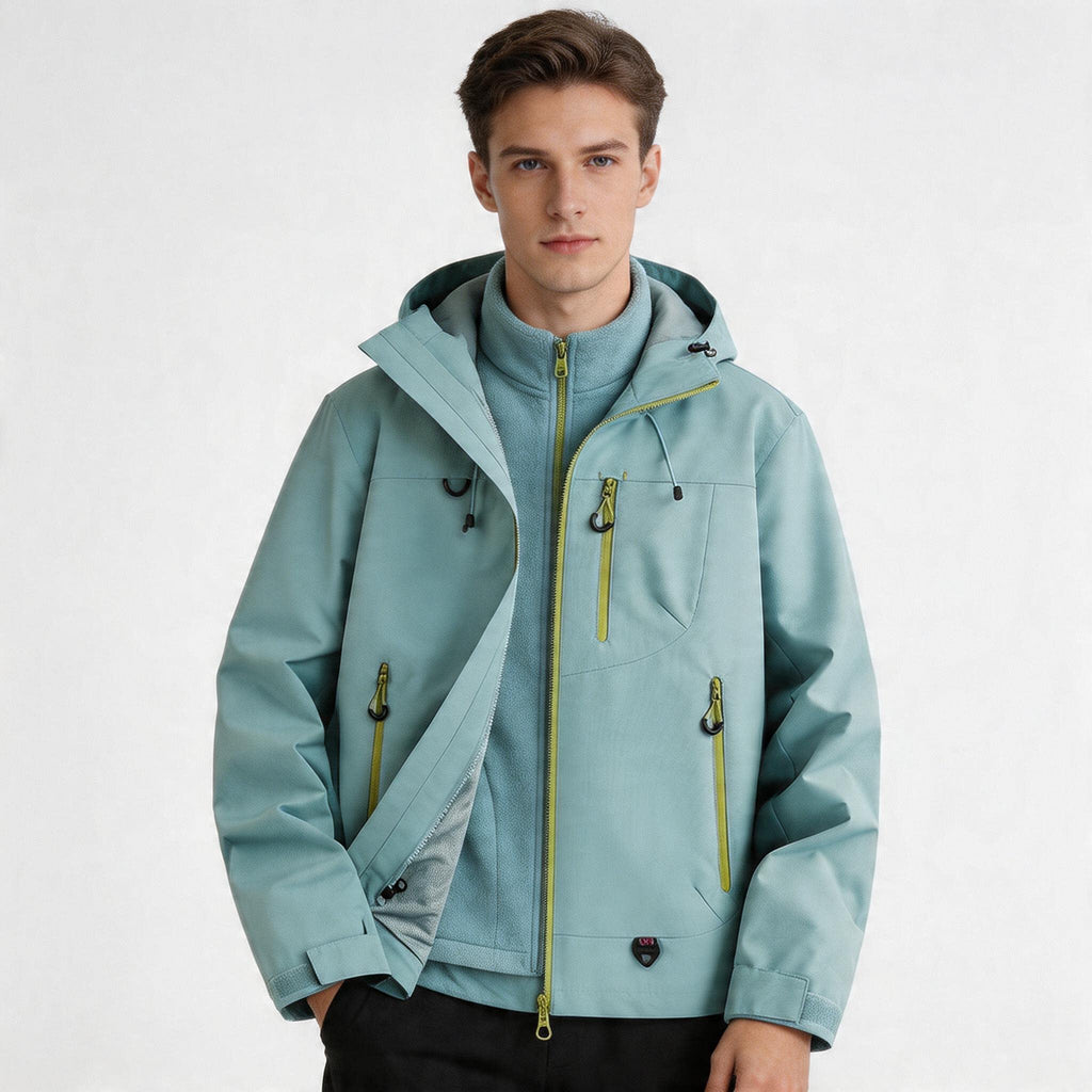 CF036 Women's 3-in-1 Mountain Jacket - Waterproof Windproof Hiking Shell with Fleece Liner